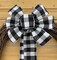 Buffalo Plaid Christmas Wreath Bow - 10" Wide, 18" Long Pre-Tied Bow, Black and White Checkers, Fall Decor, Door Decoration, Swag, Wreath, Garland, Boxing Day, Winter, Thanksgiving